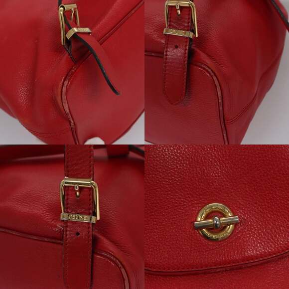 CELINE Backpack Leather Red Gold - Picture 11 of 13